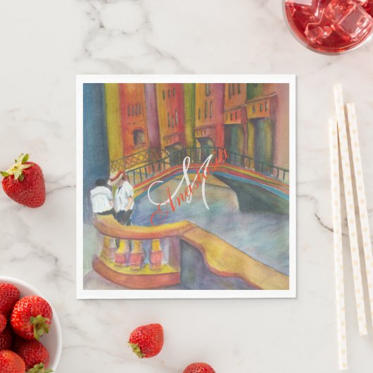 VENICE CANAL MONOGRAM PARTY SERVIETTE (Beispiel)