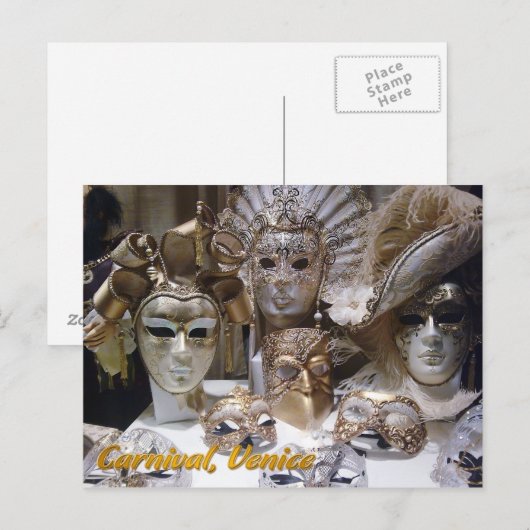 Venice-Carnaval-Masken Postkarte (Vorne/Hinten)