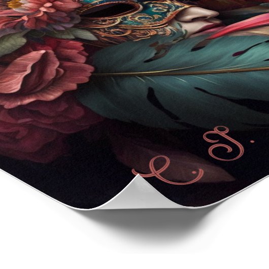 Venice Carnival Florals Poster (Ecke)
