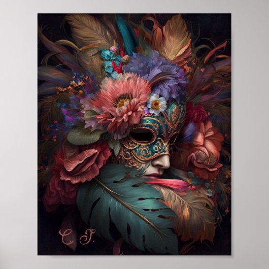 Venice Carnival Florals Poster (Vorne)