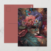 Venice Carnival Florals Postkarte (Vorne/Hinten)