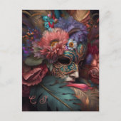 Venice Carnival Florals Postkarte (Vorderseite)