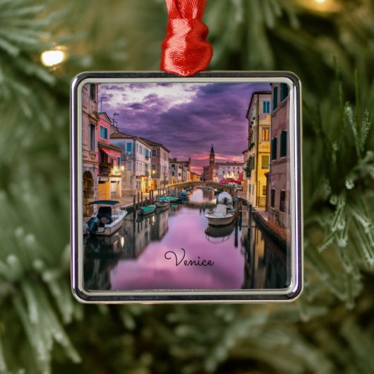 Venice, colorful scenic photograph, ornament aus metall (Baum)