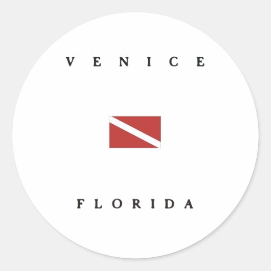 Venice Florida Scuba Dive Flag Runder Aufkleber (Vorderseite)