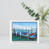 Venice Gandola mit Liebe Zitat Postkarte (Stehend Vorderseite)