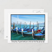 Venice Gandola mit Liebe Zitat Postkarte (Vorne/Hinten)