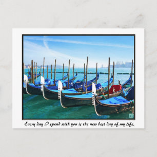 Venice Gandola mit Liebe Zitat Postkarte