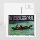 Venice Gnadola & Canal mit Liebe Zitat Postkarte (Vorne/Hinten)