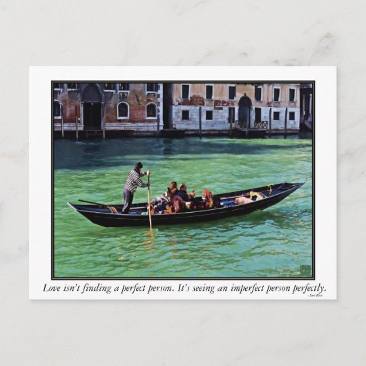 Venice Gnadola & Canal mit Liebe Zitat Postkarte (Vorderseite)