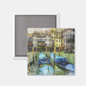 Venice Gondola Malszene Magnet (Vorderseite/Rückseite)