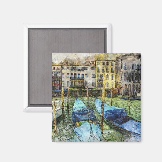 Venice Gondola Malszene Magnet (Vorderseite/Rückseite)