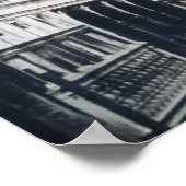 Venice Gondola Romantic Monochrome Poster (Ecke)