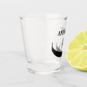 Venice Gondola Silhouette Schwarz Personalisiert Schnapsglas (Links)