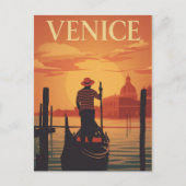 Venice Gondola Sunset Postkarte (Vorderseite)