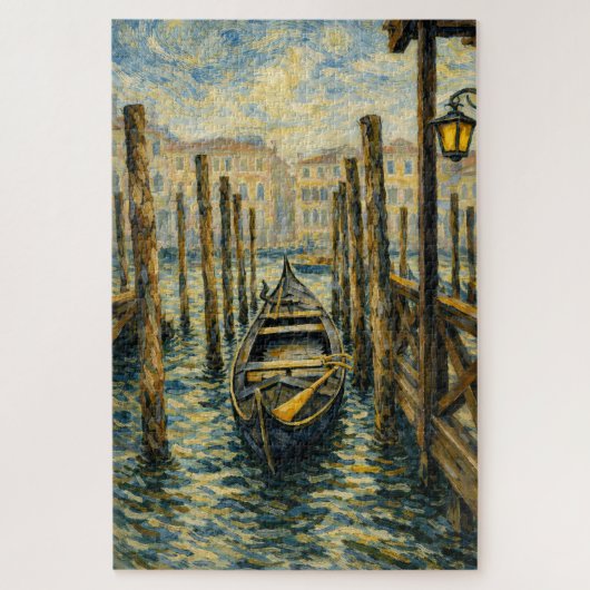 Venice Gondola Van Gogh Style Mosaic Art Puzzle (Vertikal)