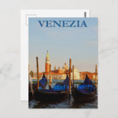 Venice Gondola Vintage Travel Postkarte (Vorne/Hinten)
