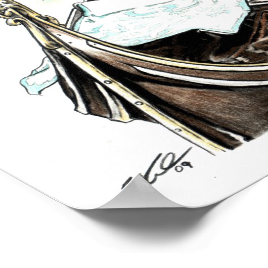 Venice Gondolas Poster (Ecke)