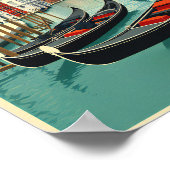 Venice Gondolas - Vintage Travel Poster (Ecke)