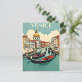 Venice Gondolas - Vintage Travel Postkarte (Stehend Vorderseite)