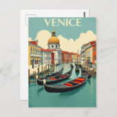 Venice Gondolas - Vintage Travel Postkarte (Vorne/Hinten)