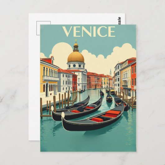 Venice Gondolas - Vintage Travel Postkarte (Vorne/Hinten)