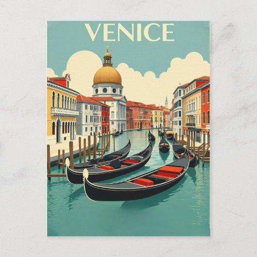 Venice Gondolas - Vintage Travel Postkarte (Vorderseite)