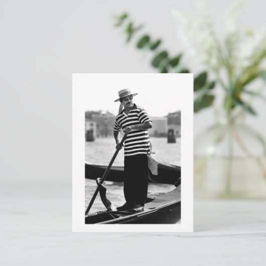 VENICE GONDOLIER MIT HUT POSTKARTE (Stehend Vorderseite)