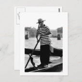 VENICE GONDOLIER MIT HUT POSTKARTE (Vorne/Hinten)