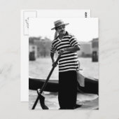 VENICE GONDOLIER MIT HUT POSTKARTE (Vorne/Hinten)