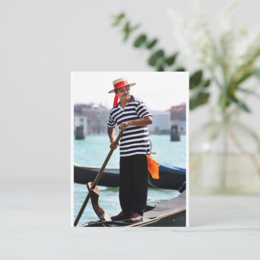 VENICE GONDOLIER MIT SEINEM HUT POSTKARTE (Stehend Vorderseite)