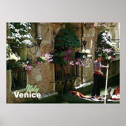 Venice Gondolier Travel Poster (Vorne)
