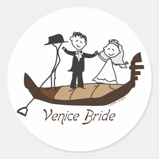 Venice Italy Bride Runder Aufkleber (Vorderseite)