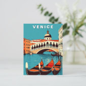 Venice Italy Gondola Canal Vintage Postkarte (Stehend Vorderseite)