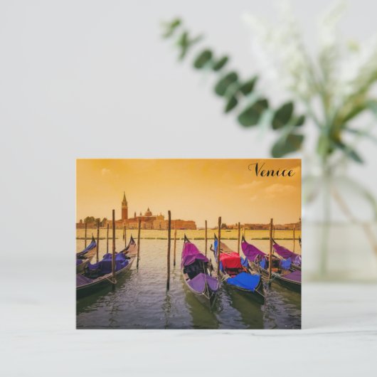 Venice Italy Gondolas Postkarte (Stehend Vorderseite)
