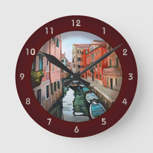 Venice, Italy - Navigation Canal Runde Wanduhr (Vorderseite)
