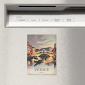 Venice Italy Rialto Bridge Vintage Twilight Rustic Magnet (In Situ (Geschirrspüler))