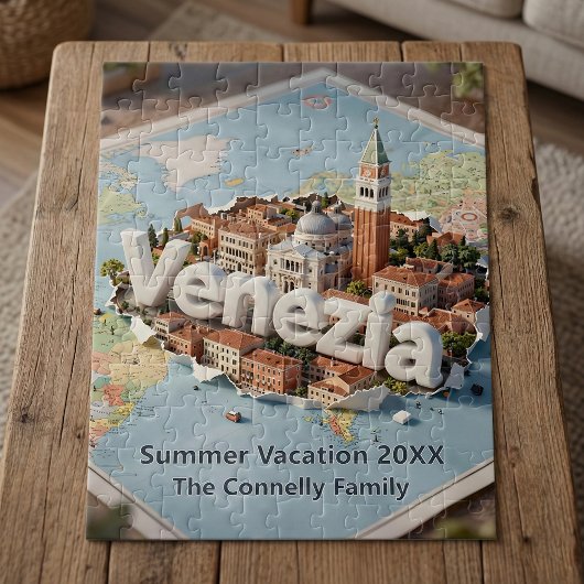 Venice Italy Travel Map Venezia Family Vacation Puzzle