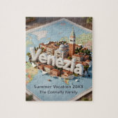 Venice Italy Travel Map Venezia Family Vacation Puzzle (Vertikal)