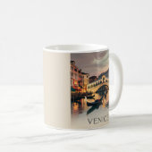 Venice Italy Vacation Canal Bridge Twilight Retro Kaffeetasse (VorderseiteRechts)