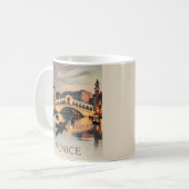 Venice Italy Vacation Canal Bridge Twilight Retro Kaffeetasse (Vorderseite Links)