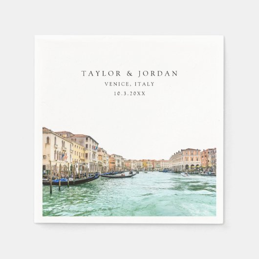 Venice Italy Wedding Paper Cocktail Napkin Serviette (Vorderseite)