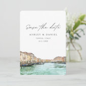 Venice Italy Wedding Save the Date Einladung (Stehend Vorderseite)