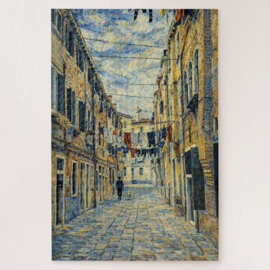 Venice Laundry Street Van Gogh Style Art Puzzle (Vertikal)
