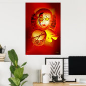 Venice Moon Drummer Poster (Heimbüro)