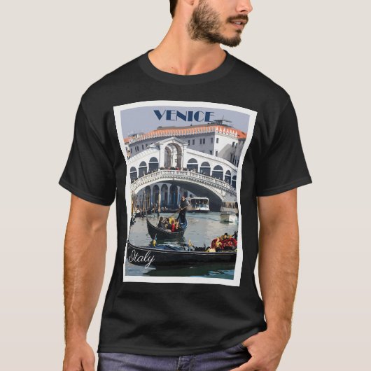 Venice Retro Poster T-Shirt (Vorderseite)