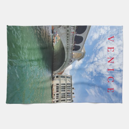 Venice Rialto Bridge Blick Teetuch Geschirrtuch (Horizontal)