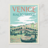 Venice Rialto Bridge Illustration Italien Postcard Postkarte (Vorderseite)