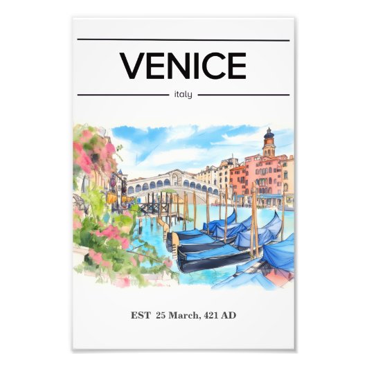 Venice Rialto Bridge watercolor poster (Vorne)