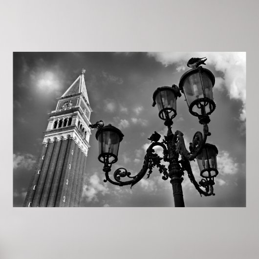 Venice San Marco Tower und Street Light Poster (Vorne)