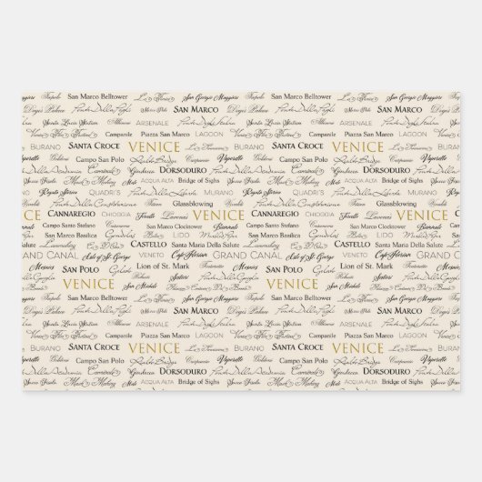 Venice Sights Geschenkwrap - 3 Blätter (Vorderseite)